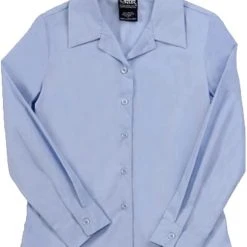 French Toast Juniors Light Blue Blouse E9361P Pointy Collar Long Sleeve Sizes 44-46