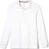 French Toast Boys White Long Sleeve Interlock Polo SA9087 Sizes 20/XL/2XL