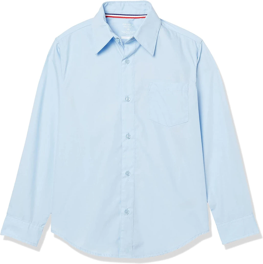 French Toast Mens Light Blue Husky Long Sleeve Dress Shirt SE9004YH Sizes L - 2XL